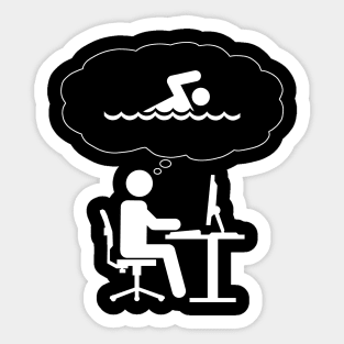 Office Dreamer - Swimming Sticker